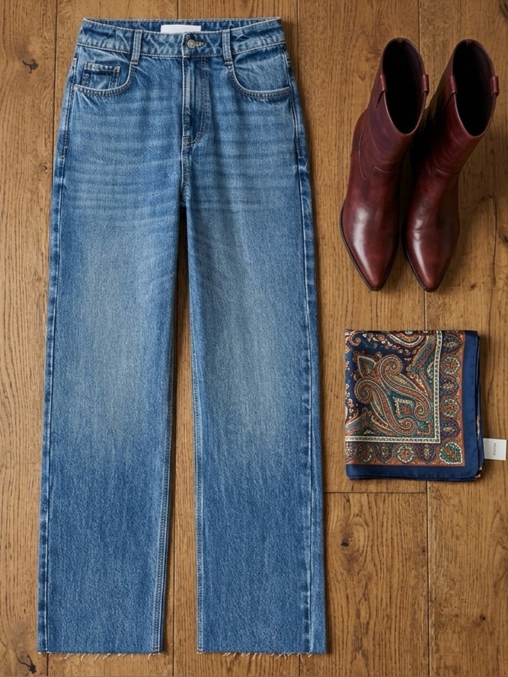 ZARA high rise straight leg jeans
